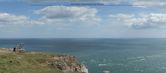 Visualisation of Navitus Bay Wind Farm viewed from St Aldhelms Head